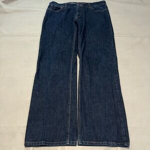 Nautica Jean Men Relaxed Fit Dark Wash Denim Indigo Baggy‎ 38x32 Y2K Skate-4201